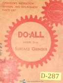 DoAll-Doall G-10, Surface Grinder, Operator\'s Instruct & Replace Parts Manual Yr.1946-G-10-01
